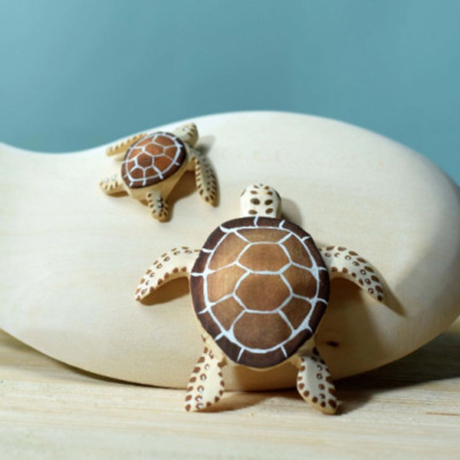 Wooden Animals Bumbu Toys | Baby Turtle Brown