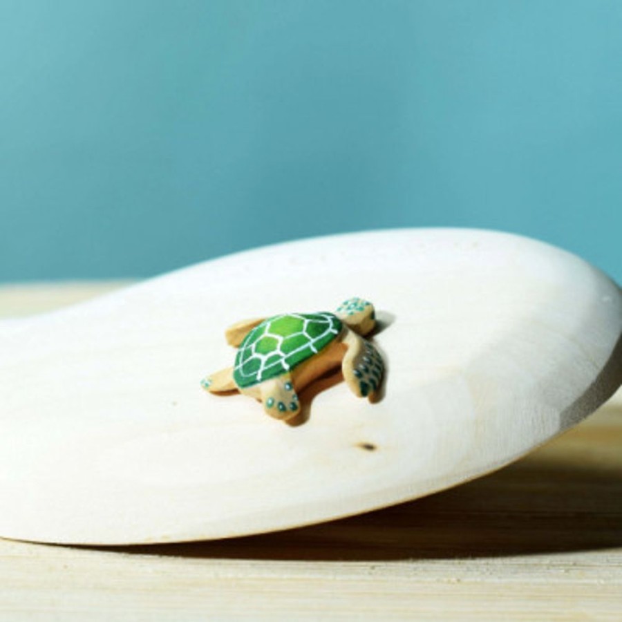 Wooden Animals Bumbu Toys | Baby Turtle Green