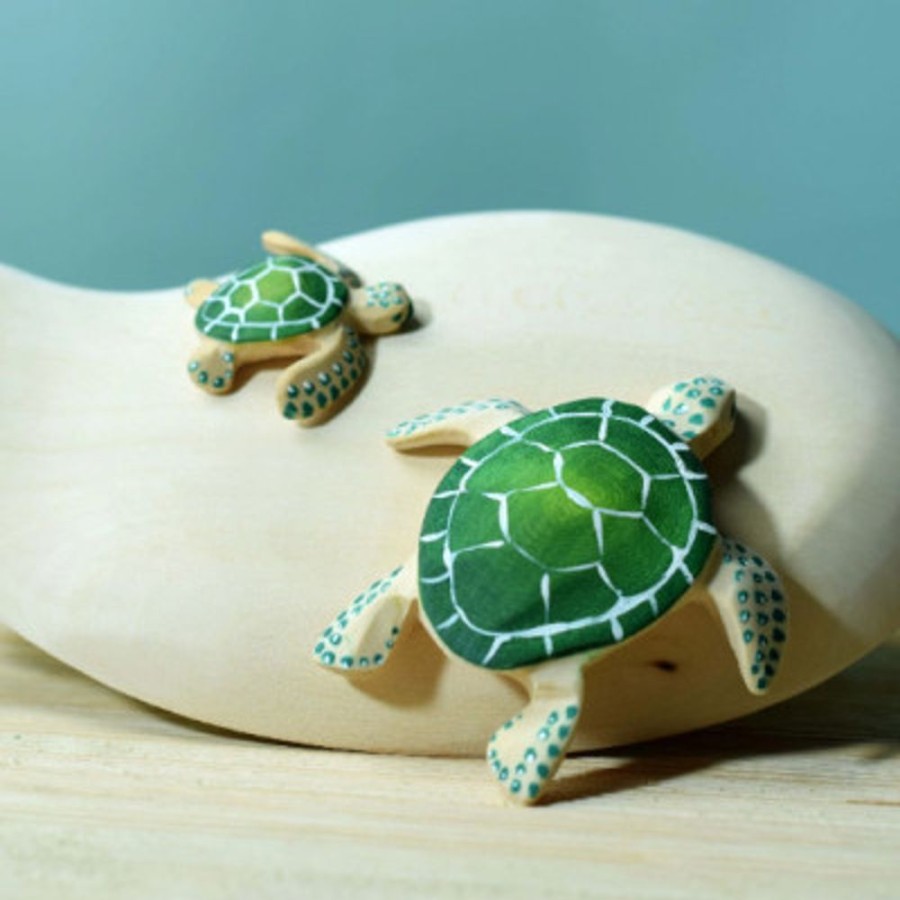 Wooden Animals Bumbu Toys | Baby Turtle Green