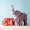 Wooden Animals Bumbu Toys | Bumbi, Bimbi Elephants And Savanna Rocks Set