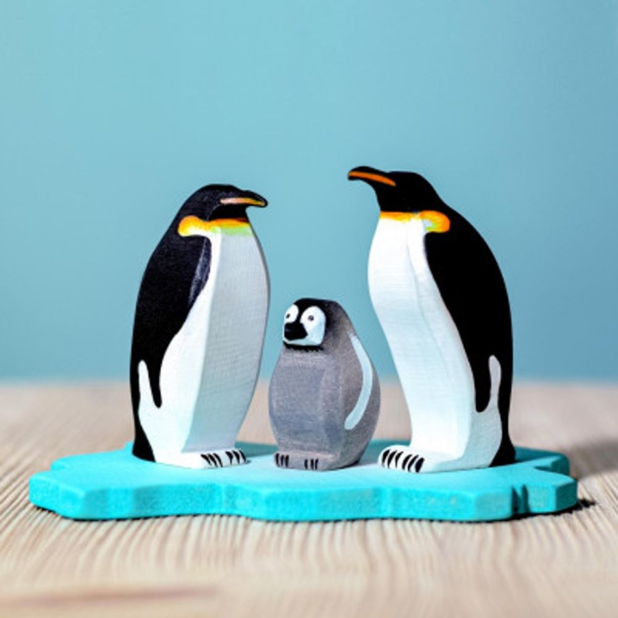 Wooden Animals Bumbu Toys | Penguins & Ice Floe Set