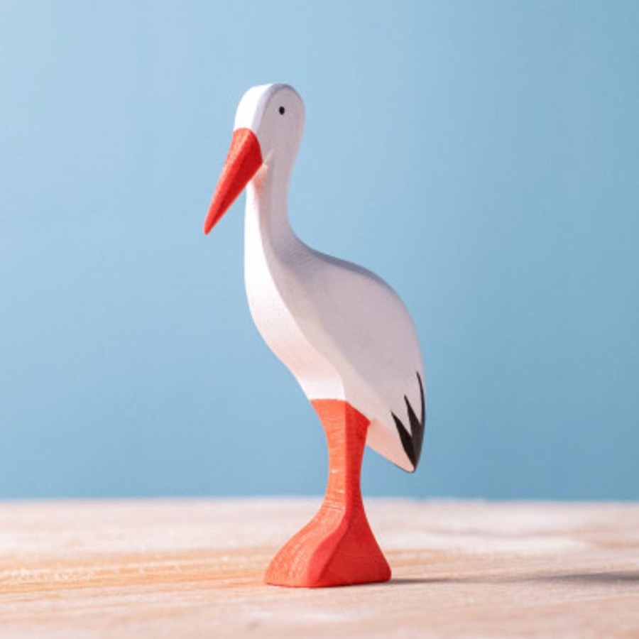 Wooden Animals Bumbu Toys | White Stork Standing