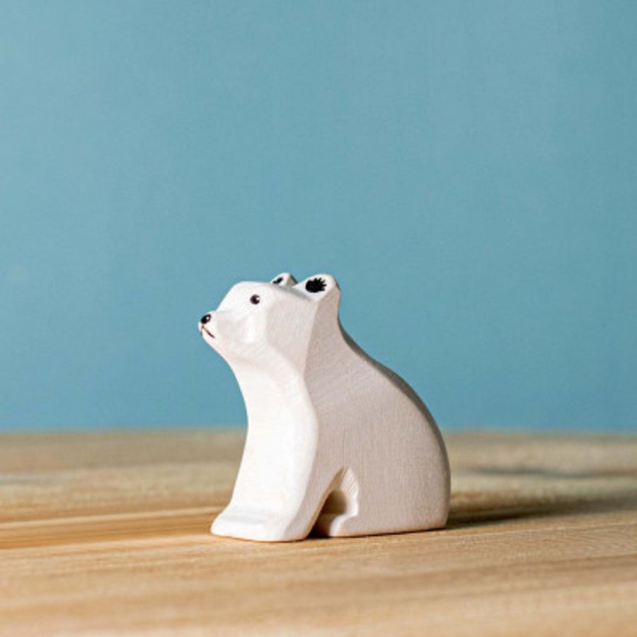 Wooden Animals Bumbu Toys | Small Polar Bear Sitting