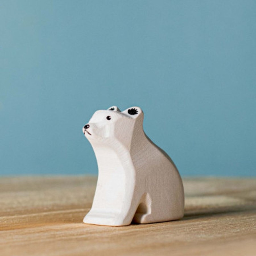 Wooden Animals Bumbu Toys | Small Polar Bear Sitting