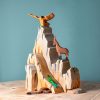 Wooden Animals Bumbu Toys | Cliff, Eagle, Mountain Goat, Snake And Lizard Set